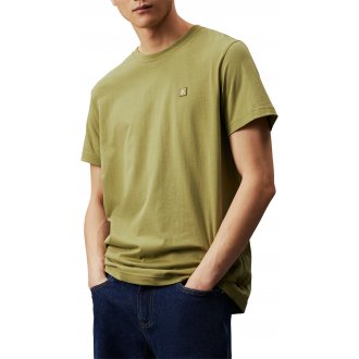 Tee-shirt droit à col rond Calvin Klein en coton kaki