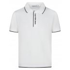 Polo à col boutonné Junior Garçon Calvin Klein en coton blanc