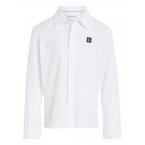 Chemise ajustée et col français Junior Garçon Calvin Klein en coton blanc