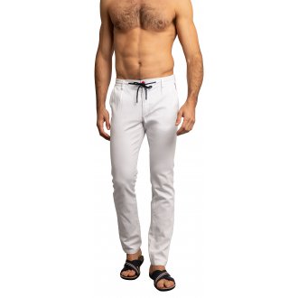 Pantalon Delahaye coton mélangé blanc