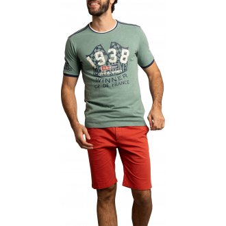 T-shirt Delahaye coton avec manches courtes et col rond vert d'eau