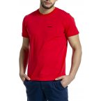 T-shirt Mise Au Green en coton biologique avec et col rond rouge