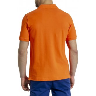 Polo Mise Au Green en coton avec manches courtes et col boutonné orange