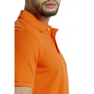 Polo Mise Au Green en coton avec manches courtes et col boutonné orange