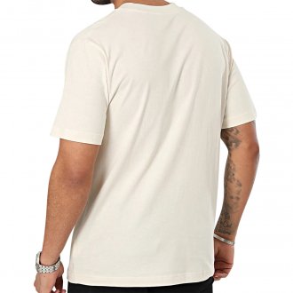 Tee-shirt avec des manches courtes et un col rond New Balance en coton écru