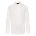 Chemise avec un col français et une coupe droite Tommy Hilfiger en coton blanche