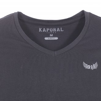 Lot de 2 tee-shirts col V Kaporal noir et blanc