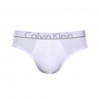Slip Calvin Klein en coton stretch blanc à ceinture élastiquée et brodée