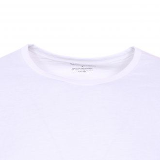 Lot de 2 tee-shirts col rond Emporio Armani en coton blanc floqué en blanc