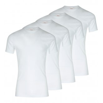 Lot de 4 tee-shirts à col ras du cou Eminence en coton blanc