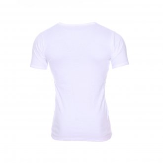Tee-shirt col V Edouard Mariner en coton blanc 