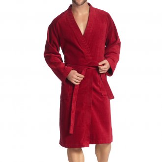 Peignoir de bain bi-matière Dallas Vossen en coton rouge