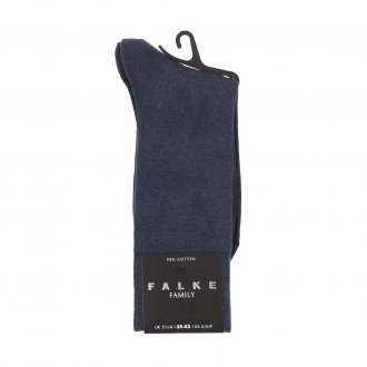 Chaussettes Family Falke en coton mélangé stretch bleu chiné