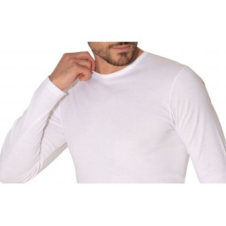 T-shirt manches longues Eminence en coton avec col rond blanc