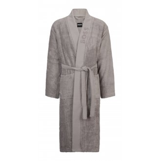 Kimono Hugo Boss Plain en coton éponge gris anthracite