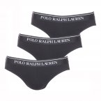 Lot de 3 slips taille basse Polo Ralph Lauren en coton stretch noir