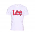 Tee-shirt col rond Lee en coton blanc floqué en rouge