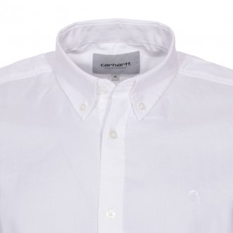 Chemise droite manches courtes Carhartt WIP Lancaster en coton blanc