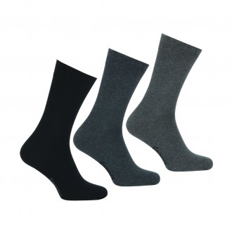Lot de 3 paires de chaussettes Eminence en coton mélangé noir, gris anthracite et gris chiné