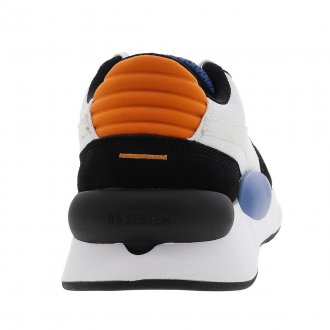 Baskets Puma Cosmic blanches à détails noirs, bleus et orange