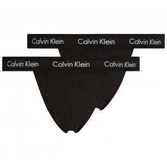 Lot de 2 strings Calvin Klein en coton stretch noir