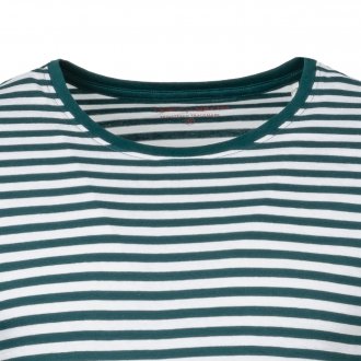 Tee-shirt col rond Teddy Smith Stripes en coton rayé blanc et vert émeraude