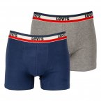 Lot de 2 boxers Levi's® en coton stretch gris chiné et bleu marine