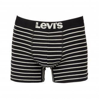 Lot de 2 boxers Levi's Vintage en coton stretch noir et noir à rayures blanches