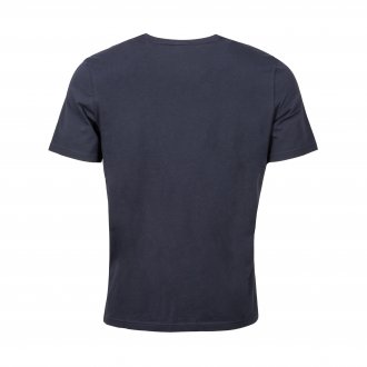 Tee-shirt col rond Hugo Boss en coton stretch bleu marine brodé