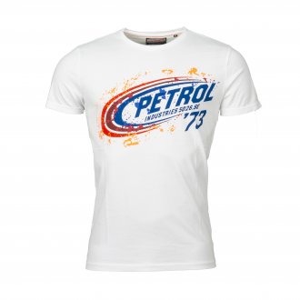 Tee-shirt col rond Petrol Industries en coton blanc floqué