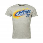 Tee-shirt col rond Petrol Industries en coton gris chiné floqué