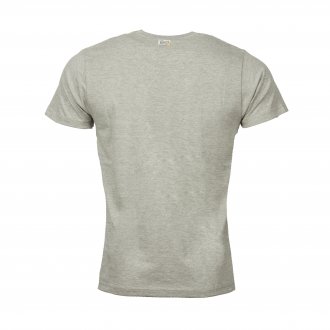 Tee-shirt col rond Petrol Industries en coton gris chiné floqué