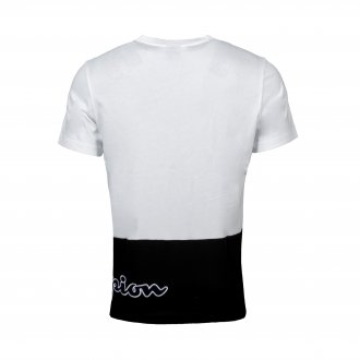 Tee-shirt col rond Champion en coton colorblock blanc et noir
