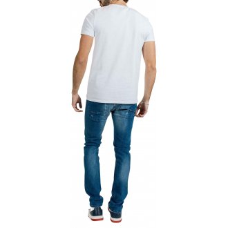 T-shirt avec manches courtes et col rond Redskins coton blanc