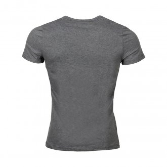 Tee-shirt col V Hom Classic en coton stretch mélangé gris chiné