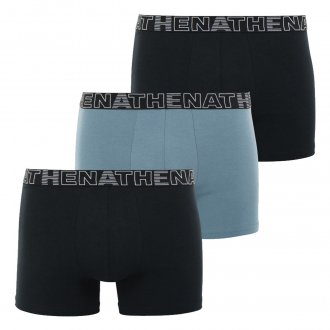 Lot de 3 boxers Athena en coton multicolore avec nom de la marque brodé en gris 