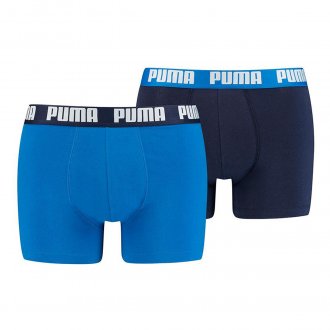 Lot de 2 boxers Puma Basic en coton stretch bleu électrique et bleu marine