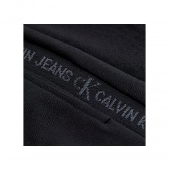Bermuda Calvin Klein Jeans Jacquard en coton noir à liserés logotypés
