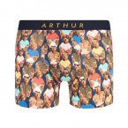 Boxer club Arthur Teddy en coton biologique bleu marine à motifs oursons