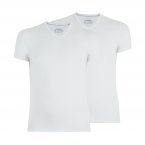 Tee-shirt col V Athena en coton stretch blanc