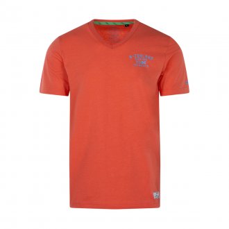 Tee-shirt col V NZA Te Puke en coton mélangé orange