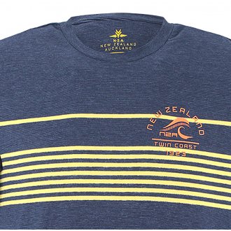 Tee-shirt col rond NZA Fernside en coton stretch mélangé bleu marine