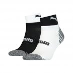 Lot de 2 paires de chaussettes Puma en coton mélangé stretch noir et blanc