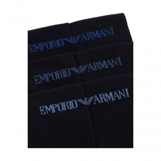 Paire de chaussettes Emporio Armani en coton mélangé stretch Bleu marine