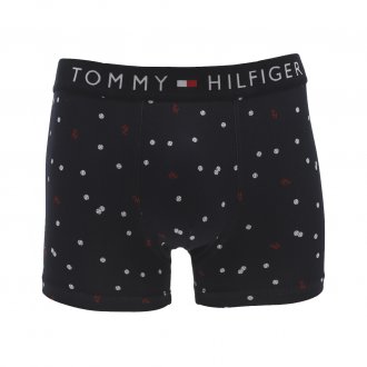 Boxer Tommy Hilfiger en coton stretch bleu nuit à micro motifs rouges et blancs