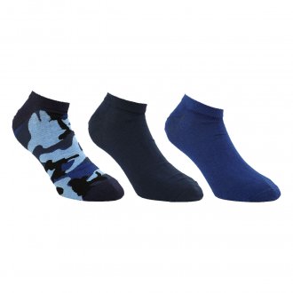 Lot de 3 paires de chaussettes Diesel en coton stretch mélangé bleu nuit, bleu marine et à motifs
