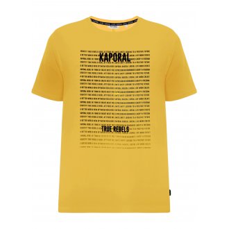 T-shirt col rond Kaporal Line en coton biologique jaune floqué