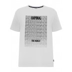 T-shirt col rond Kaporal Line en coton biologique blanc floqué