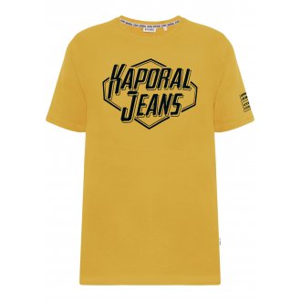 T-shirt col rond Kaporal Rois en coton biologique jaune floqué