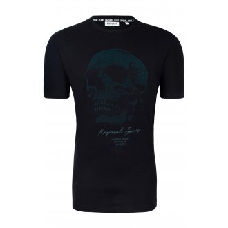 T-shirt col rond Kaporal Rodik en coton biologique noir floqué